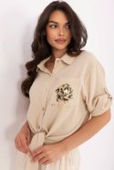 Koszula Damska Model DHJ-KS-8595-1.66 Beige - Italy Moda Koszula Damska Model DHJ-KS-8595-1.66 Beige - Italy Moda