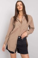 Koszula Damska Model EM-KS-005.34 Dark Beige - Ex Moda Koszula Damska Model EM-KS-005.34 Dark Beige - Ex Moda