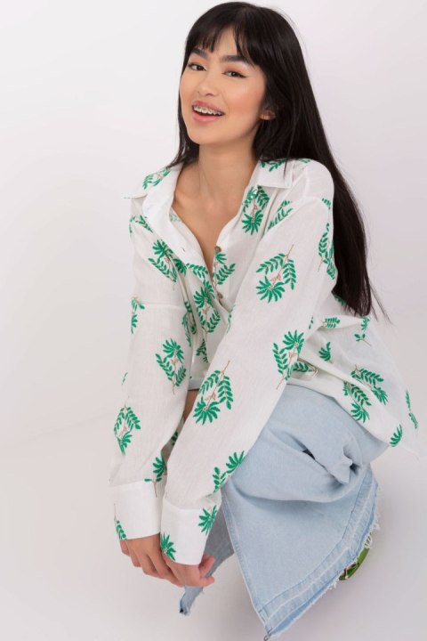 Koszula Damska Model LK-KS-509349.04 White/Green - Lakerta Koszula Damska Model LK-KS-509349.04 White/Green - Lakerta