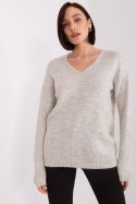 Sweter Damski Model TO-SW-1810.25X Beige - Rue Paris Sweter Damski Model TO-SW-1810.25X Beige - Rue Paris