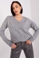 Sweter Damski Model TO-SW-1810.29P Grey - Rue Paris Sweter Damski Model TO-SW-1810.29P Grey - Rue Paris