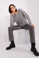 Sweter Damski Model TO-SW-1810.29P Grey - Rue Paris Sweter Damski Model TO-SW-1810.29P Grey - Rue Paris