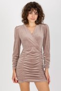Sukienka Model RP-SK-8199.01 Dark Beige - Rue Paris Sukienka Model RP-SK-8199.01 Dark Beige - Rue Paris