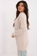 Sweter Damski Model AT-SW-23525.21 Beige - AT Sweter Damski Model AT-SW-23525.21 Beige - AT