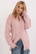 Sweter Damski Model AT-SW-23525.21 Light Pink - AT Sweter Damski Model AT-SW-23525.21 Light Pink - AT