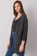 Sweter Kardigan Model ASM-SW-7560.96P Dark Grey - Rue Paris Sweter Kardigan Model ASM-SW-7560.96P Dark Grey - Rue Paris
