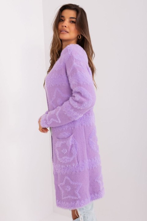Sweter Kardigan Model AT-SW-234503.00P Light Violet - AT Sweter Kardigan Model AT-SW-234503.00P Light Violet - AT
