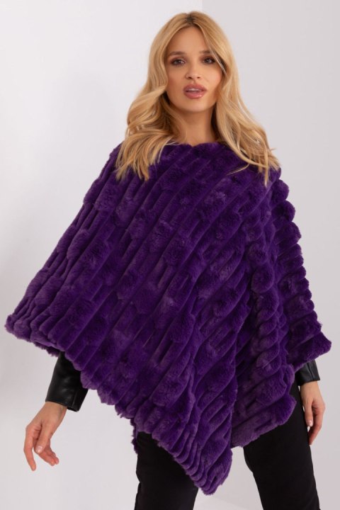 Sweter Ponczo Model AT-PN-2347.68 Dark Violet - AT Sweter Ponczo Model AT-PN-2347.68 Dark Violet - AT