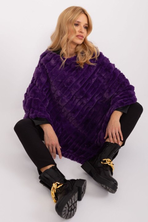 Sweter Ponczo Model AT-PN-2347.68 Dark Violet - AT Sweter Ponczo Model AT-PN-2347.68 Dark Violet - AT