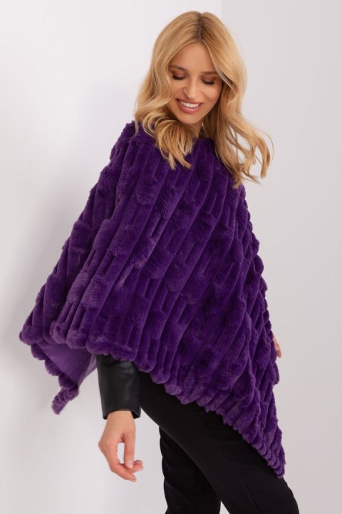 Sweter Ponczo Model AT-PN-2347.68 Dark Violet - AT Sweter Ponczo Model AT-PN-2347.68 Dark Violet - AT