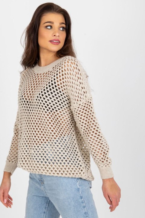 Sweter Damski Model BA-SW-9006.38P Beige - Badu Hurtownia odzieży on-line, moda damska, bielizna i obuwie dla kobiet - Matterhor