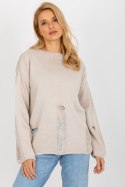 Sweter Damski Model BA-SW-8043.03 Beige - Badu Sweter Damski Model BA-SW-8043.03 Beige - Badu
