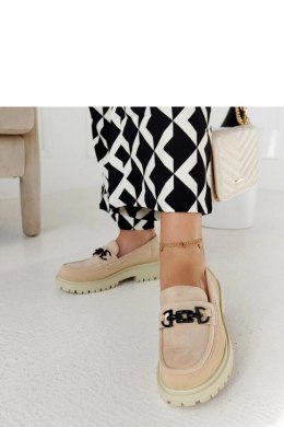 Beżowe zamszowe mokasyny z klamerką na grubej podeszwie Lyle - Solea