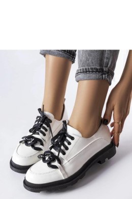 Białe półbuty z łańcuchem Allain - Solea