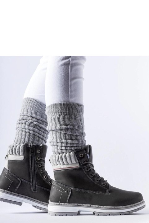 Szare ocieplane traperki Perillard - Solea Szare ocieplane traperki Perillard - Solea