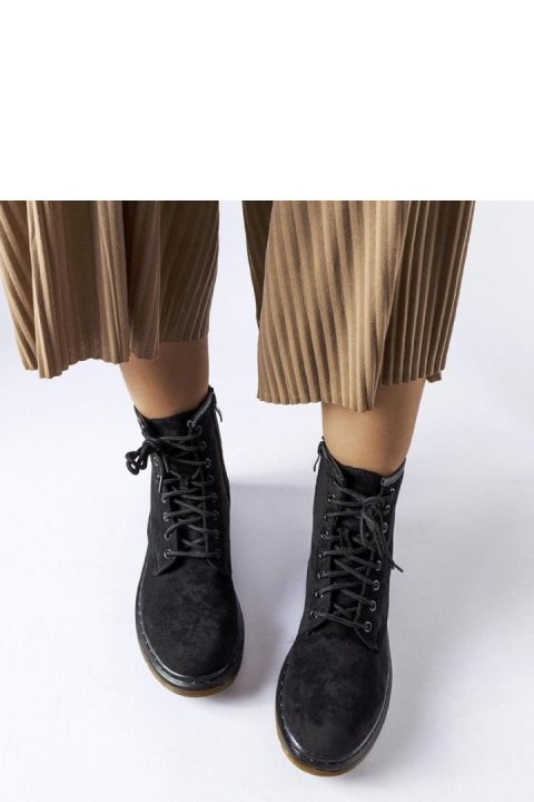 Czarne workery eko-zamsz Alfreda - Solea