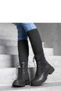 Zielone wsuwane kozaki z materiałową elastyczną cholewką Luana - Solea Zielone wsuwane kozaki z materiałową elastyczną cholewką Luana - Solea