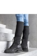 Zielone wsuwane kozaki z materiałową elastyczną cholewką Luana - Solea Zielone wsuwane kozaki z materiałową elastyczną cholewką Luana - Solea