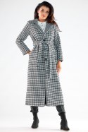 Płaszcz Damski Model A547 Houndstooth - awama Płaszcz Damski Model A547 Houndstooth - awama